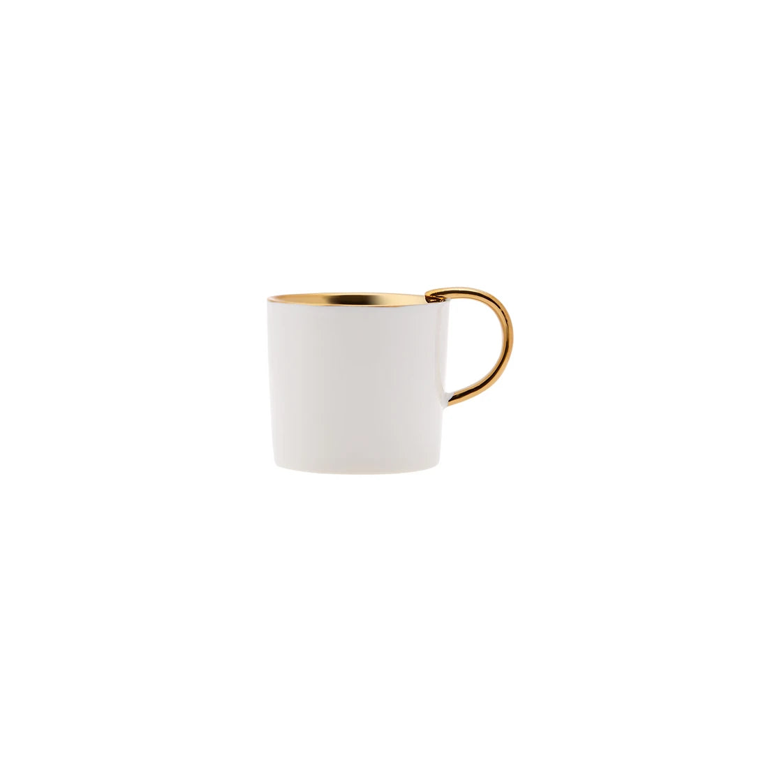 KARACA LEVIN ESPRESSOKOPPER TIL 2 PERSONER (100 ml.), HVID/GULD