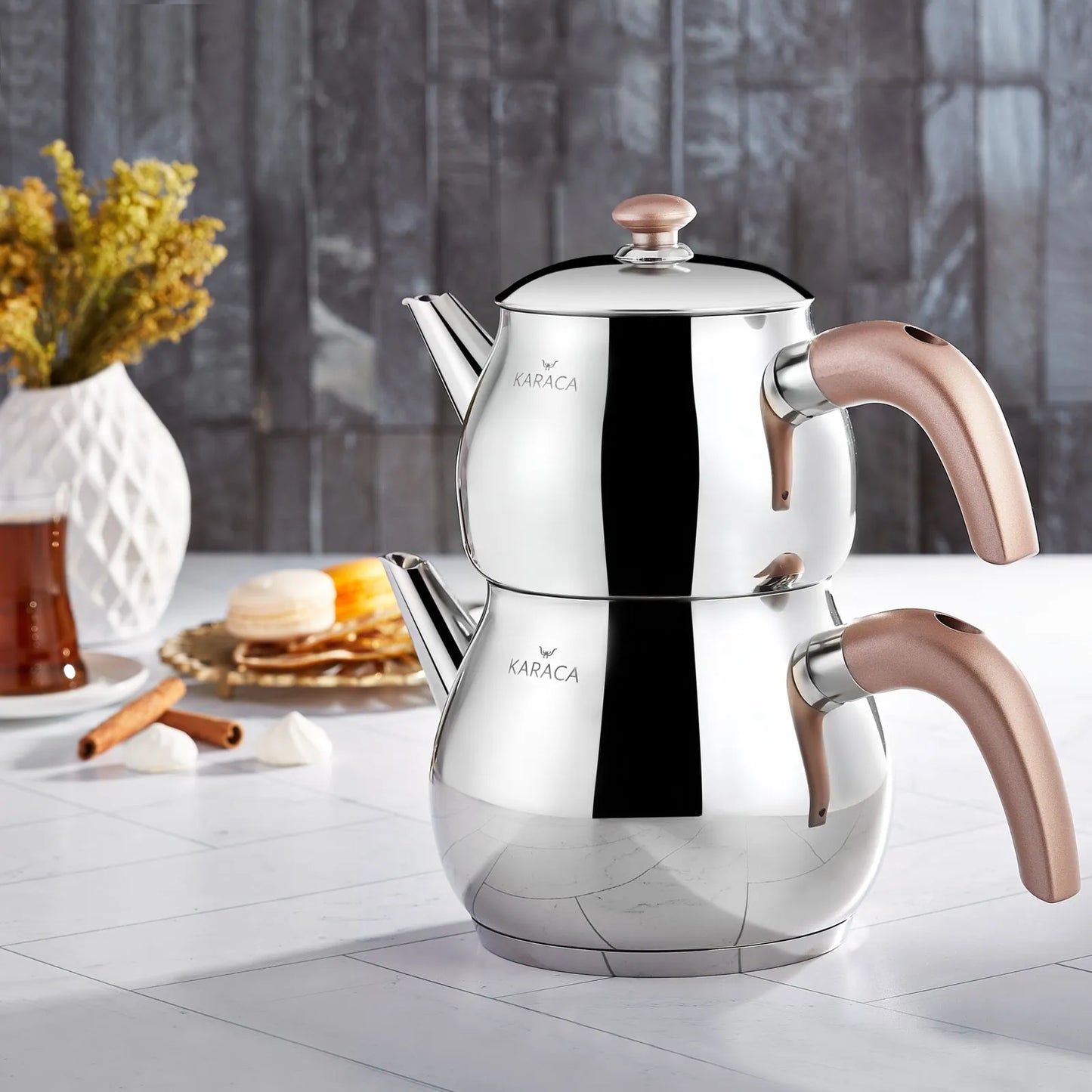 Karaca Layla Midi Rose Tekandesæt - Induktion - 2,75 Liter