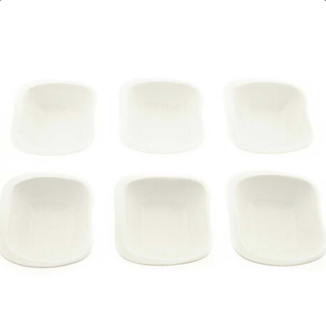 Almina Hvid Müsliskålesæt i Porcelæn 6 stk 100 ml.