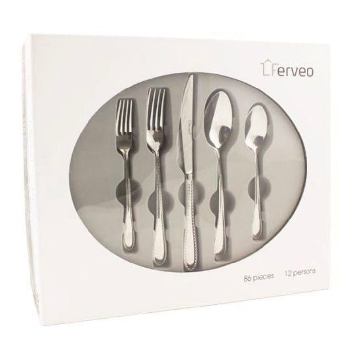 Ferveo Sølv Bestiksæt 86 dele 12 kuverter