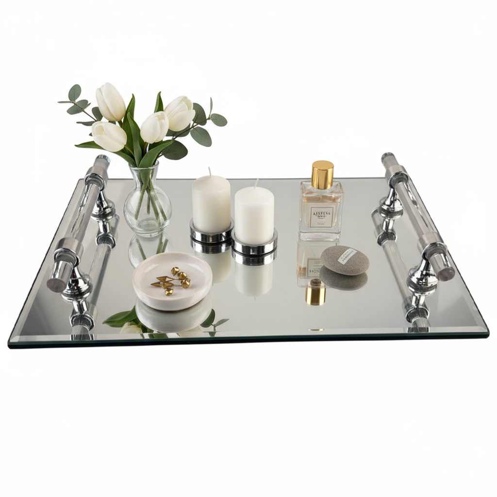 Cinar Serveringsbakke Sølv/Spejl – 30 x 20 cm