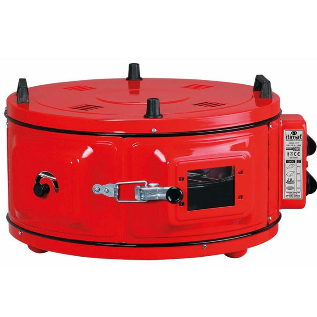 Rund Elektrisk Ovn I-11 | 1100 W | 48x48x31 cm | Rød | Itimat