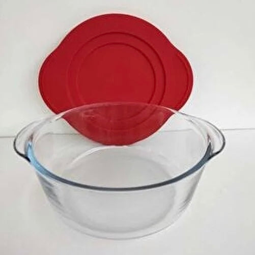 Borcam Rund Glas Ovnform m/Låg 2,1 L