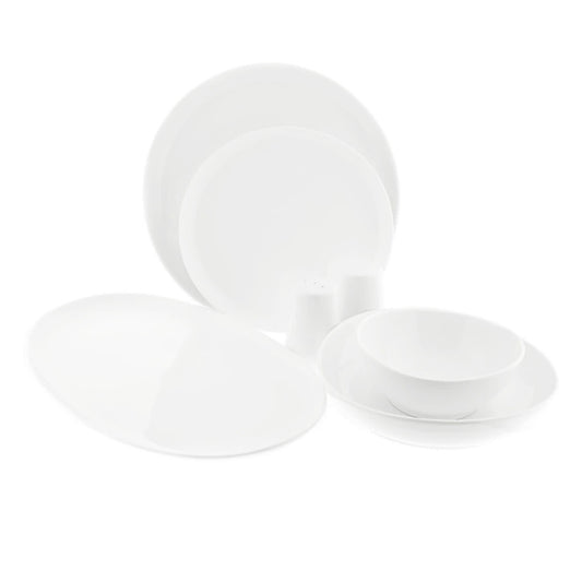 Hvid Porcelænssæt 6 Pers. 27 Dele - Almina Arte