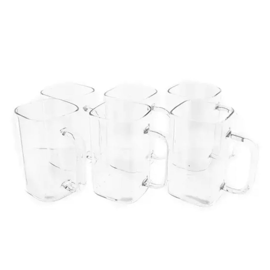 Kvadratisk Glaskrussæt 6 stk. 280 ml. - Almina Aurelia