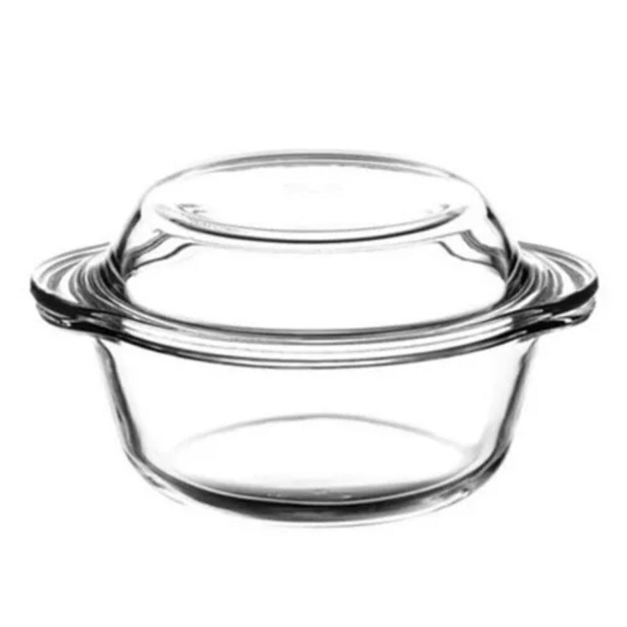 Rund Ovnfast Glasfad m/Glaslåg 840 ml. - Borcam