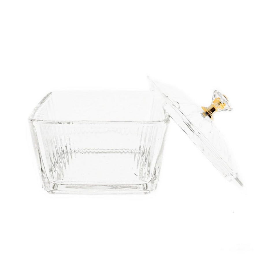 Snackskålesæt i Guldstativ 6 stk. m/låg 13 dele - Almina