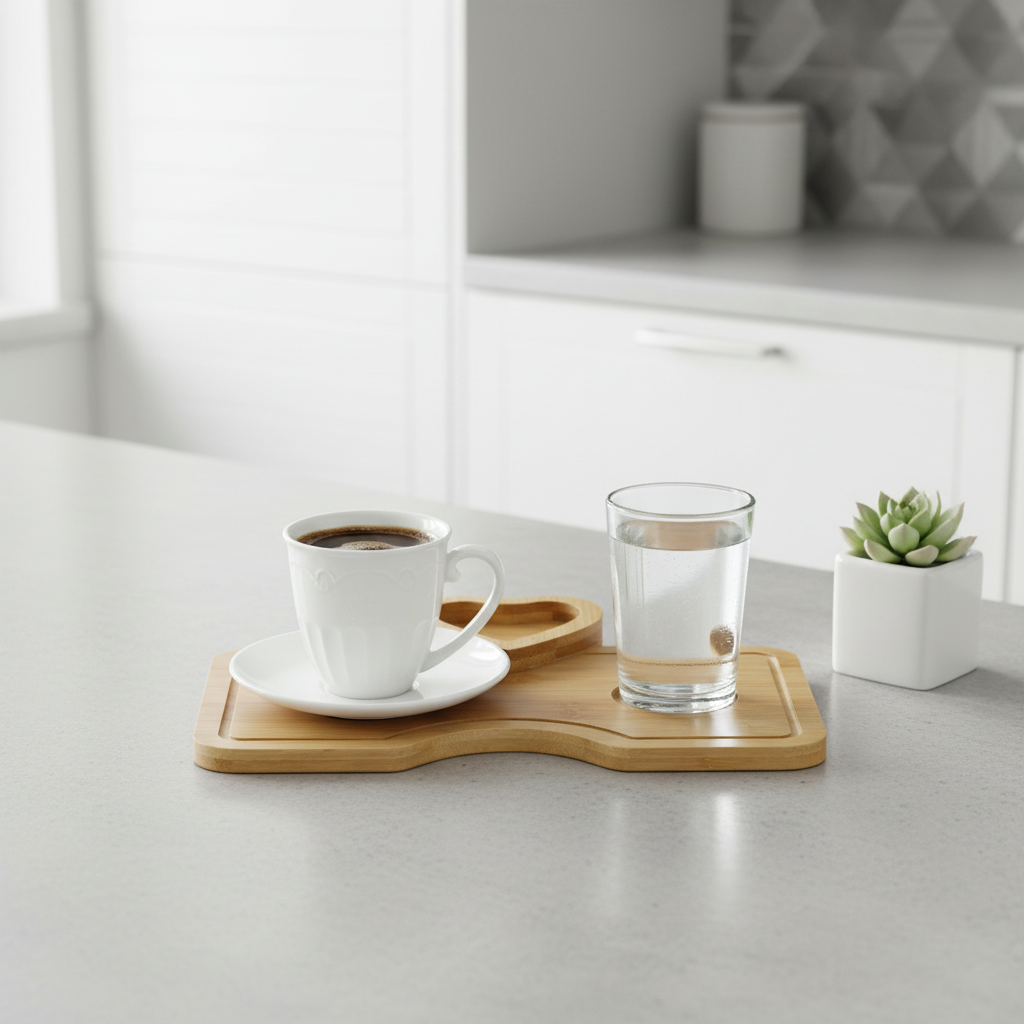 BRICARD Espresso Sæt – 1 Person | Porcelæn/Bambus | Forlovelsessæt