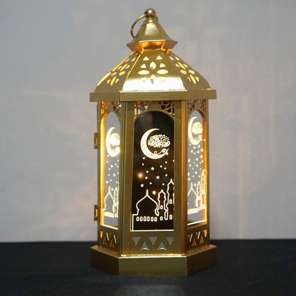 Ramadan LED Lanterne i Metal - Guld Bronze