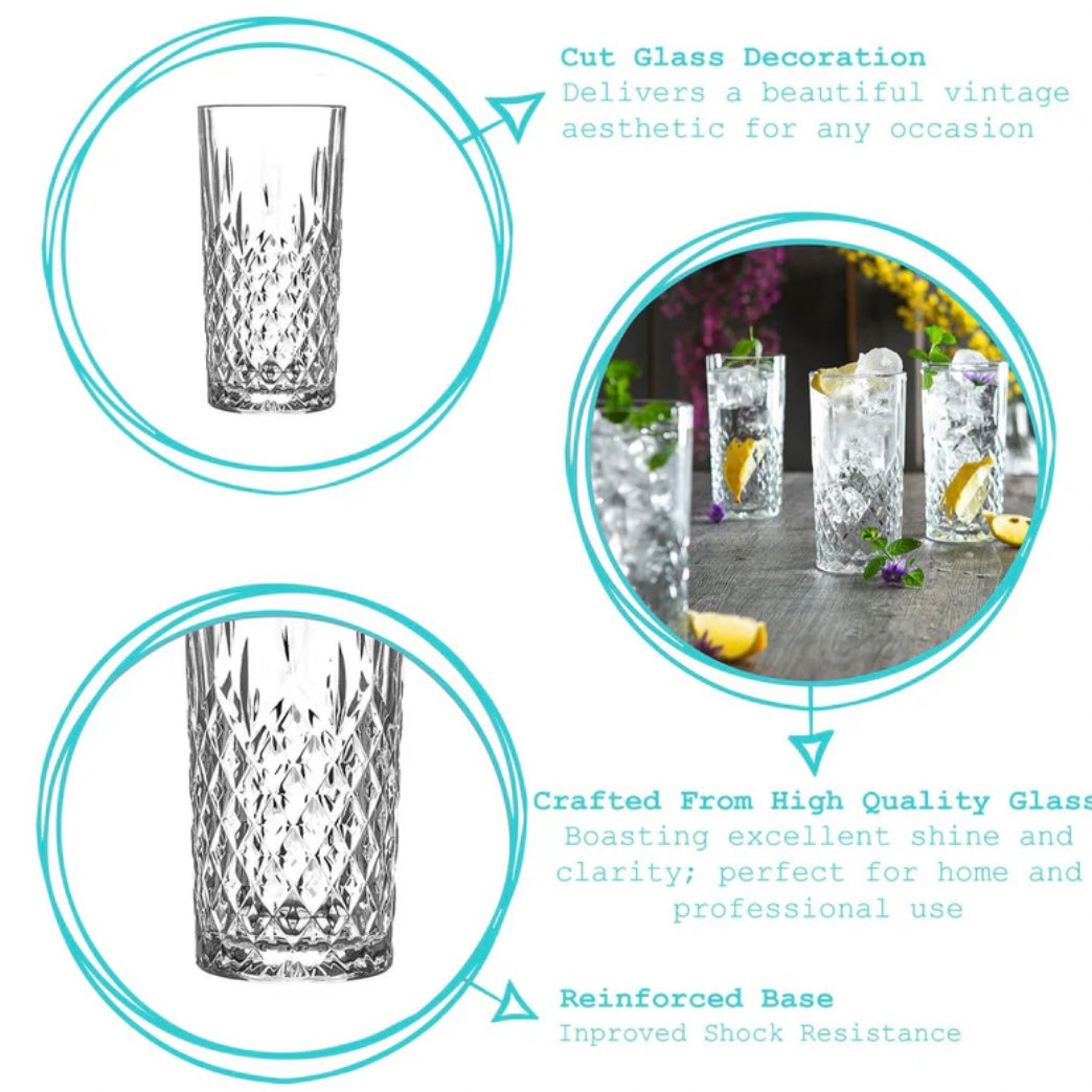 Høj Drikkeglassæt 4 stk. 356 ml. - LAV Odin