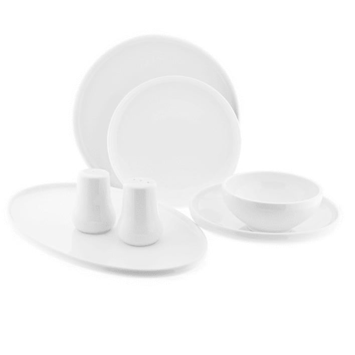 Hvid Porcelænssæt 6 Pers. 28 Dele - Almina