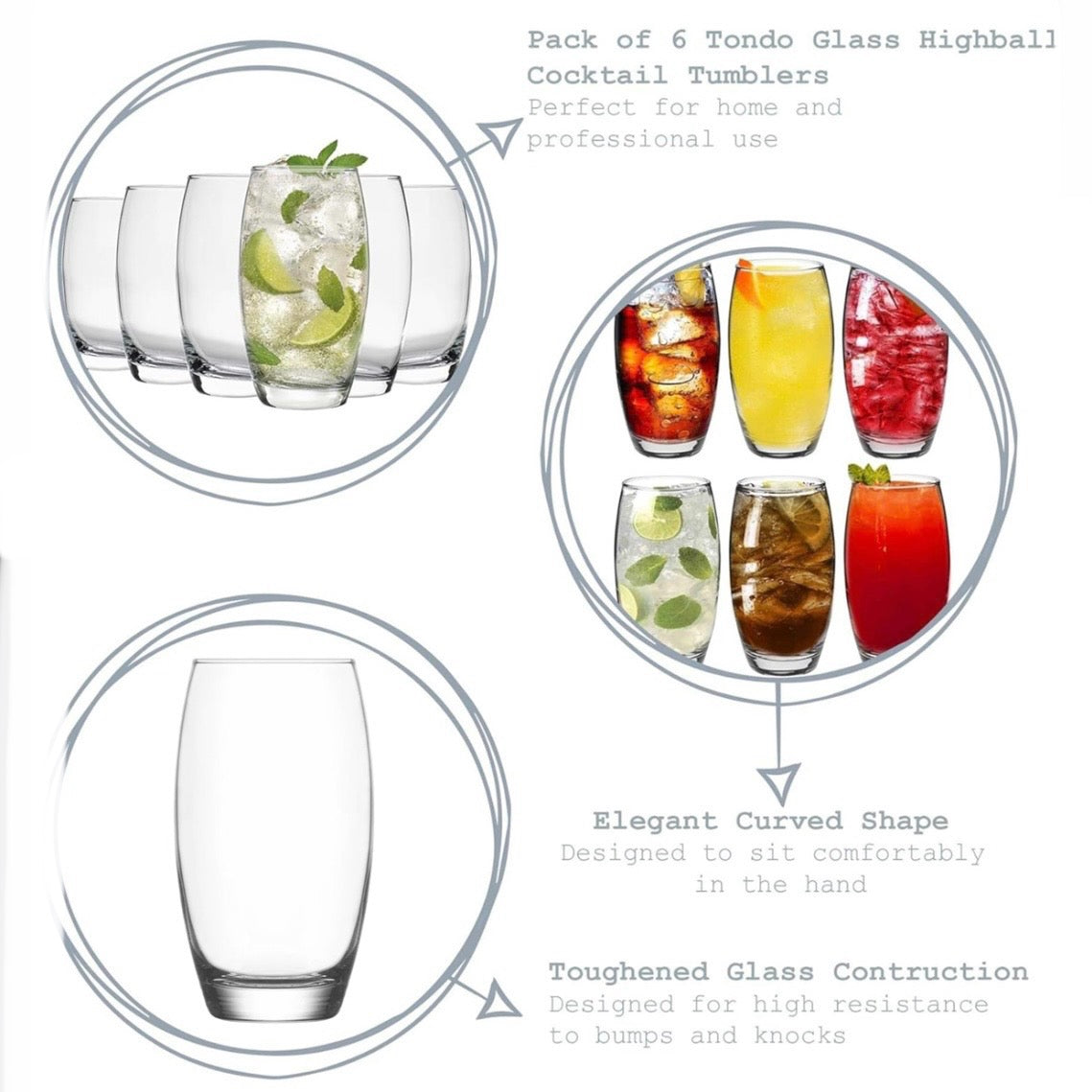 Drikkeglassæt 3 stk. 510 ml. - LAV Empire