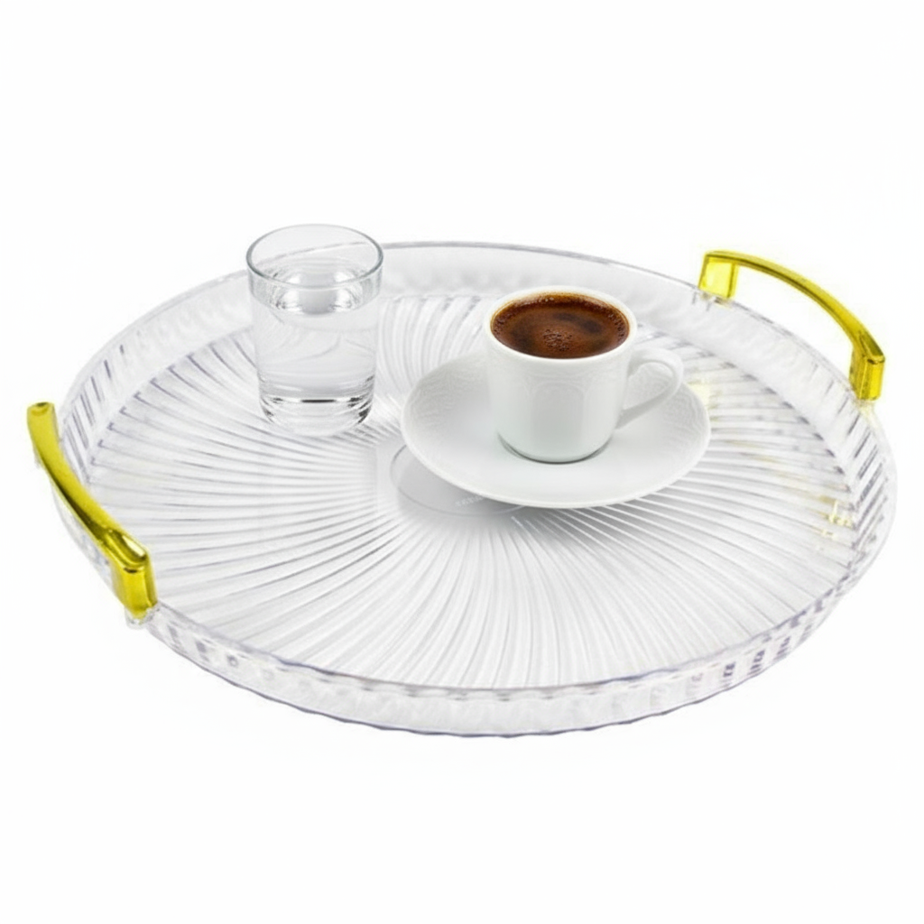 Cinar Serveringsbakkesæt 2 stk. Guldgreb – 30 & 35 cm