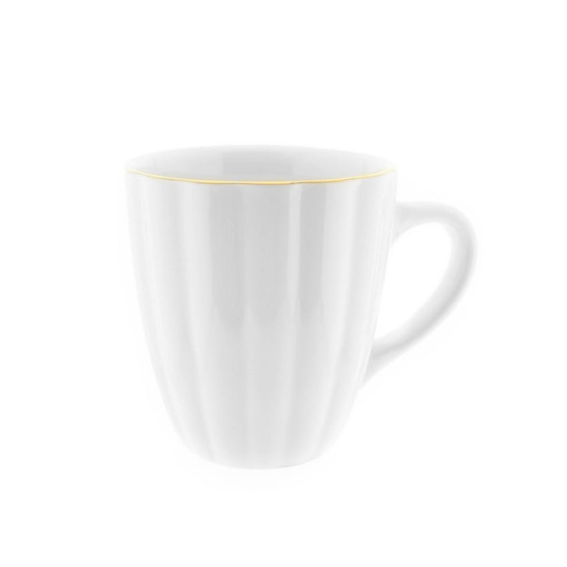 Porcelæn Kaffe-/Tekrus 2 stk. Hvid m/Guldkant 330 ml. - Almina Daisy Golden Line