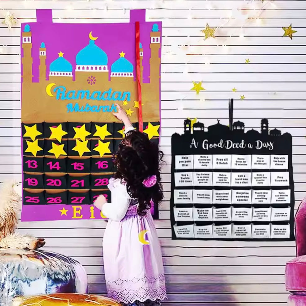 Ramadan Filt Kalender for Børn - Flere Farver og Varianter