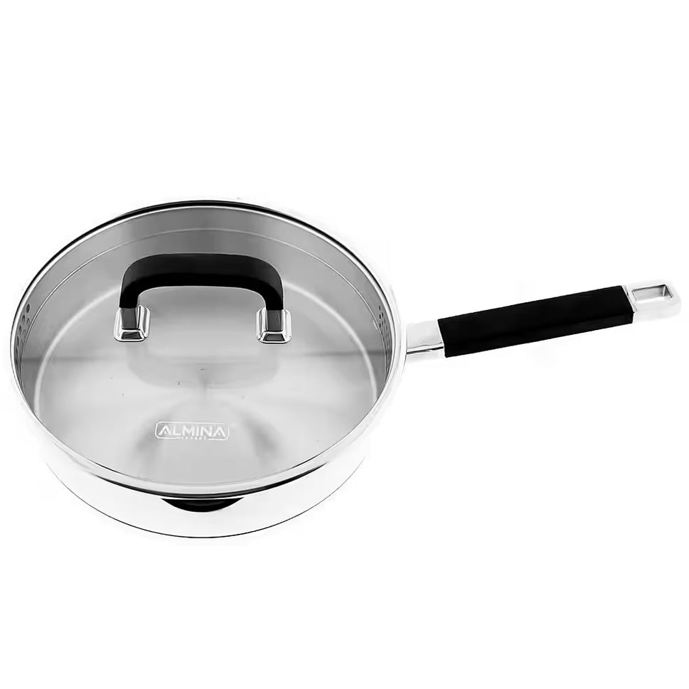 Stegepande Rustfrit Stål m/Låg 2,6 liter 24 cm - Almina