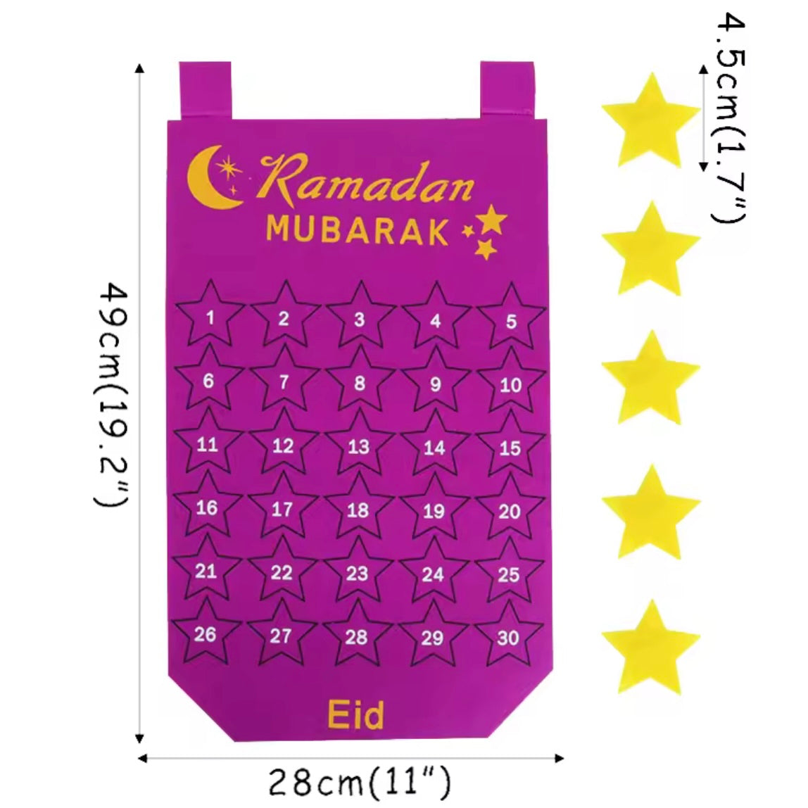 Ramadan Filt Kalender for Børn - Flere Farver og Varianter