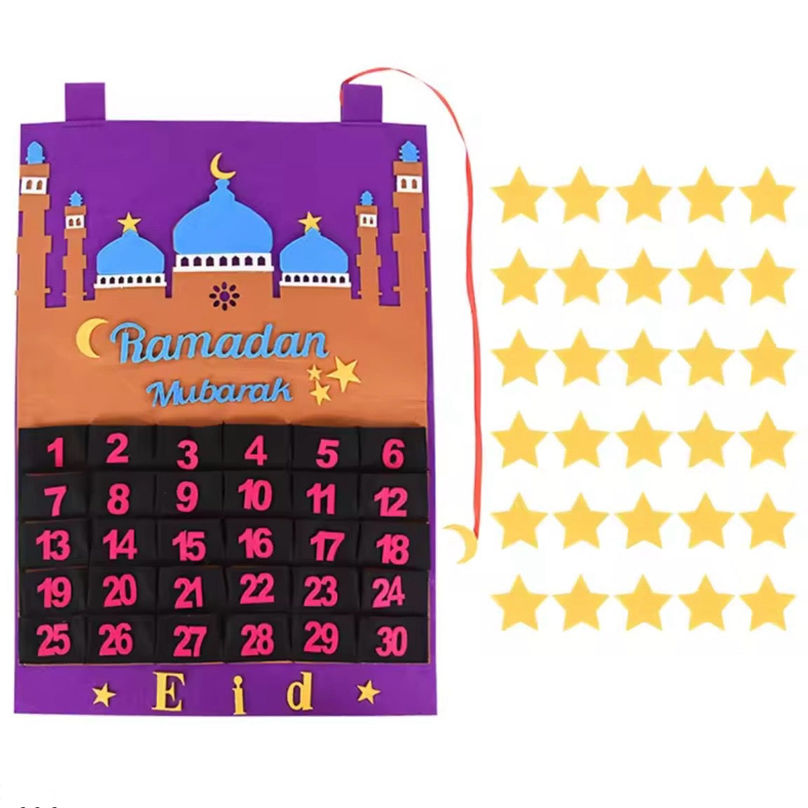 Ramadan Filt Kalender for Børn - Flere Farver og Varianter