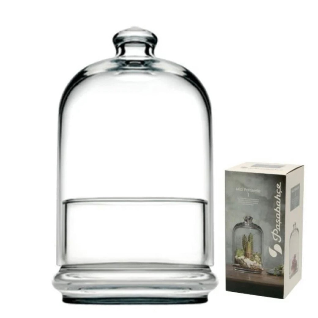 Glasskål m/Klokkeformet Låg 20 cm - Midi Patisserie Pasabahce