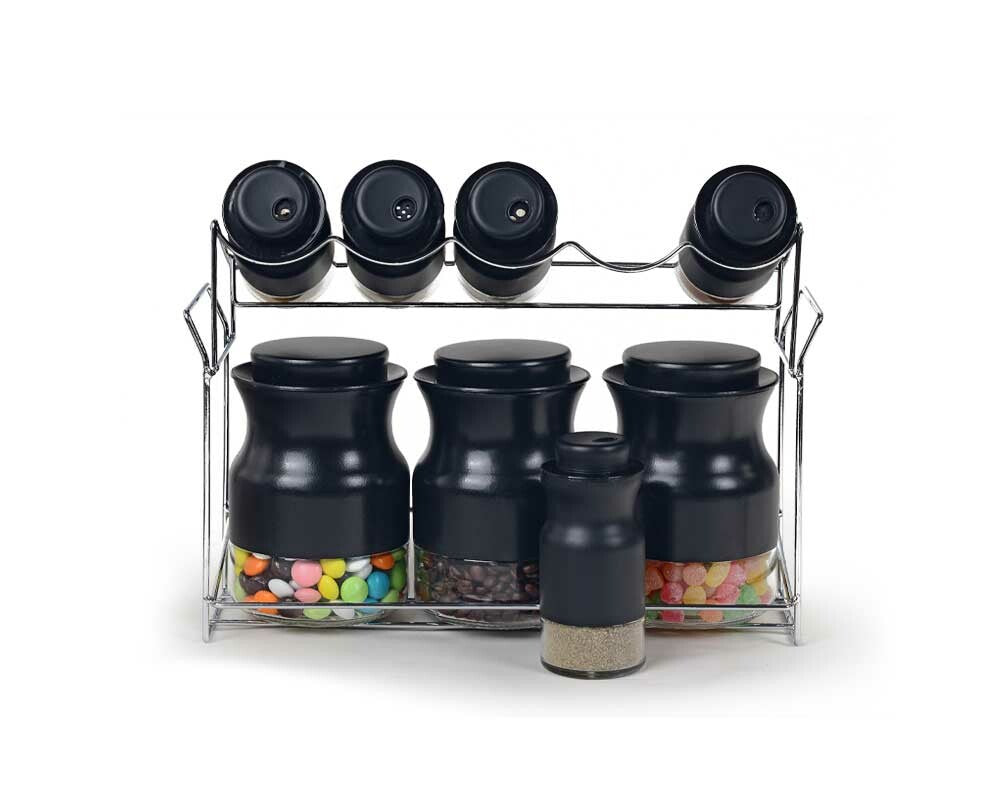 Schäfer krydderihylde – 8 dele inkl. stativ - Sort