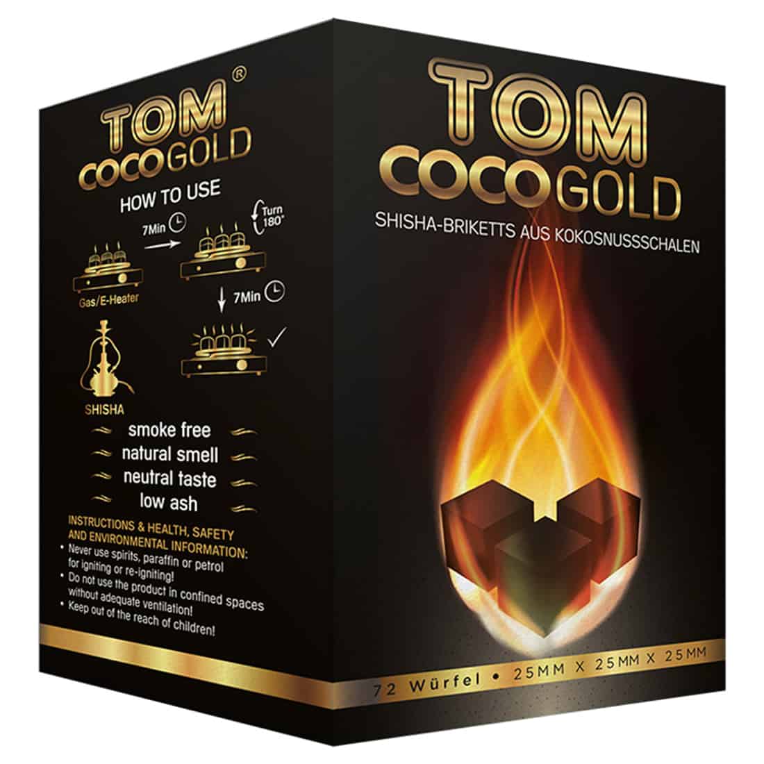 Kokos Kul til Vandpibe (Shisha) 72 stk. - Tom CocoGold