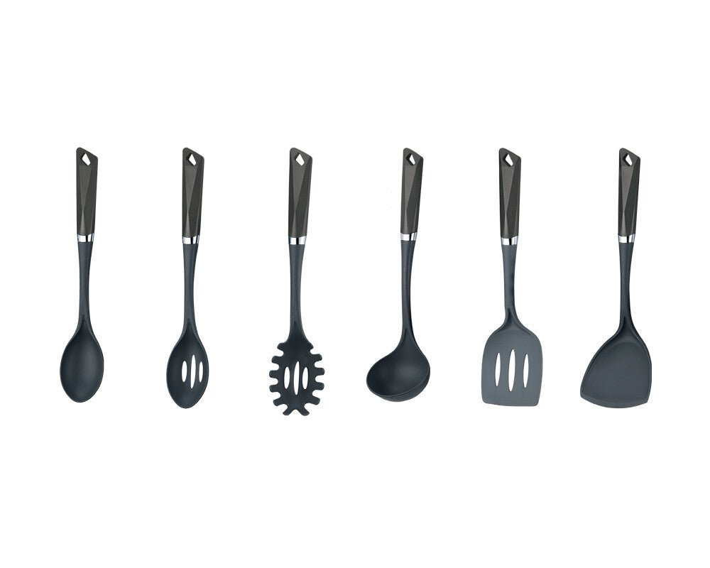 Michelino Elegant og praktisk køkkenredskabssæt med drejestativ – 7 dele Grå