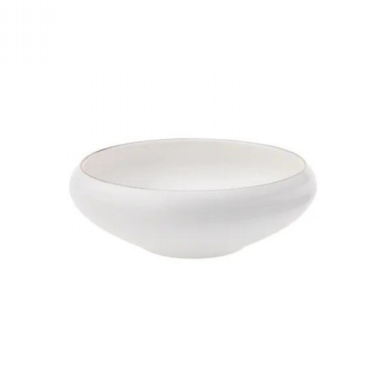 Porcelænssæt 6 Pers. 25 Dele Hvid m/Guldkant - Almina Mondo Gold Line