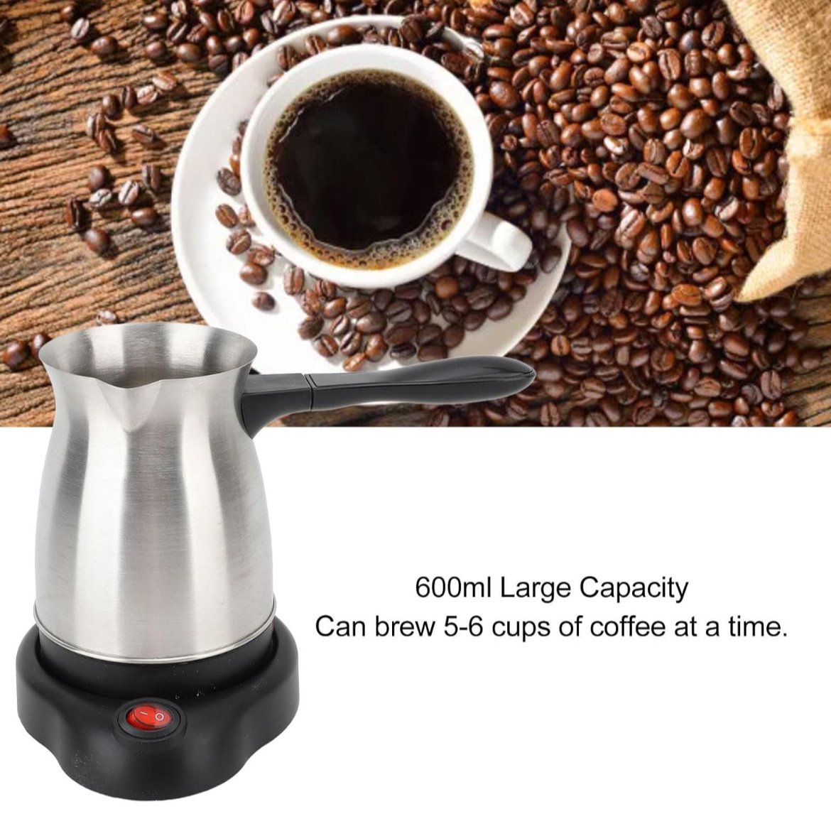 Elektrisk Espressomaskine 600 ml Rustfrit Stål - Seranova Home