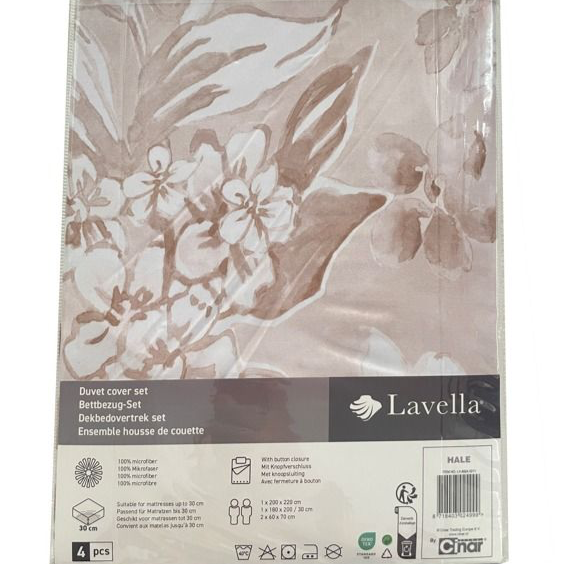 Lavella Hale Sengetøj Sæt 4 Dele | 180x200 cm | 200x220 cm | Beige