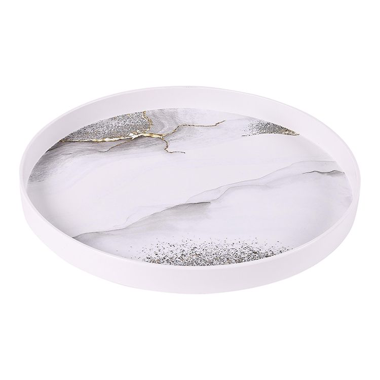 Bricard Melamin Serveringsbakke Rund Marmor Look 32 cm