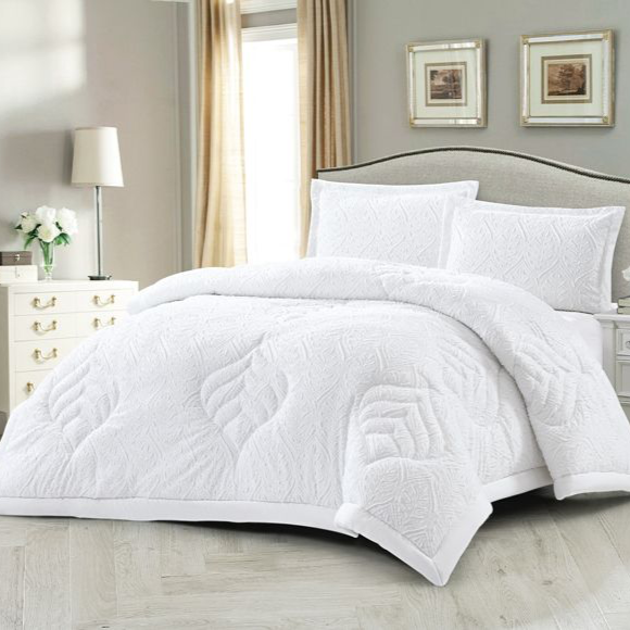 Cinar Yasmin Sengetæppe Sæt Hvid 3 Dele 240x260 cm