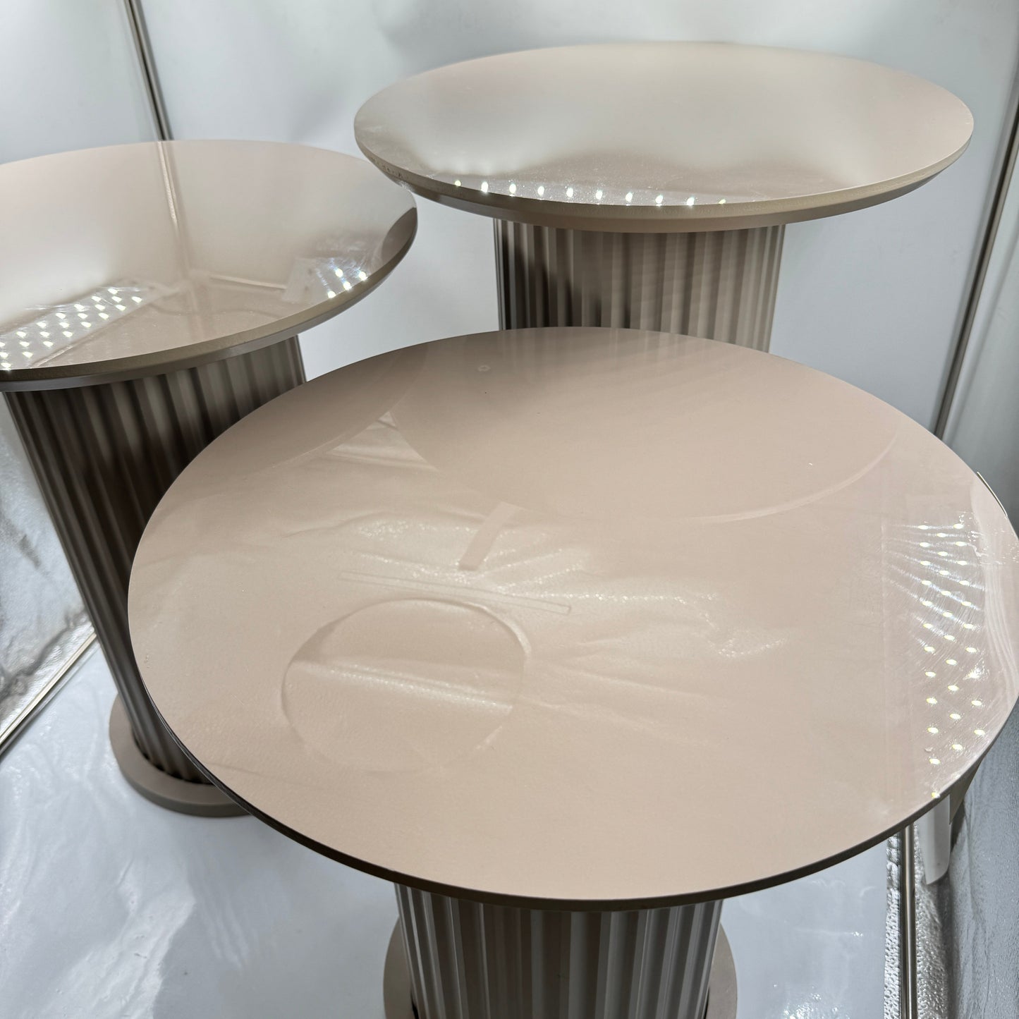 Hjørnebord Beige Sæt 3 Stk
