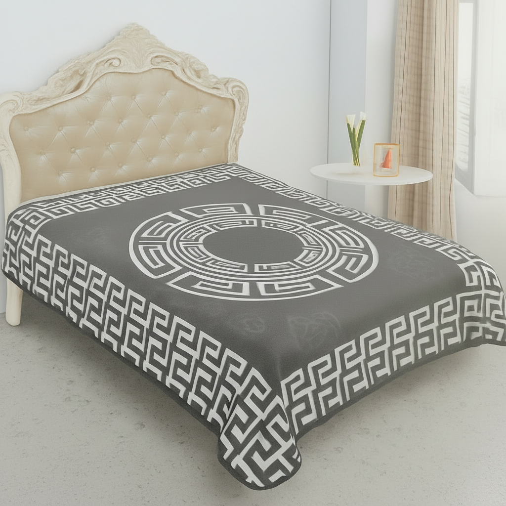 Frank & Müller Mink Sengetæppe (Battaniye) 190x230 cm - Brun/Hvid