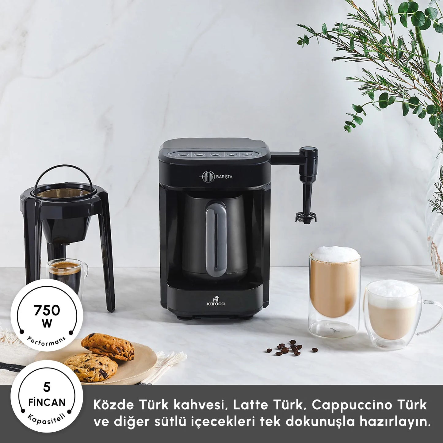 Karaca Tyrkisk Kaffemaskine Hatir Barista Sort