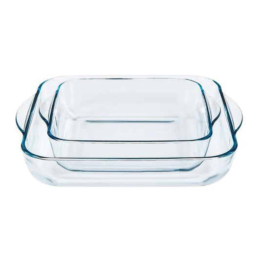 Firkantet Glas Bakke - 2 stk. fra Borcam - Løven Home
