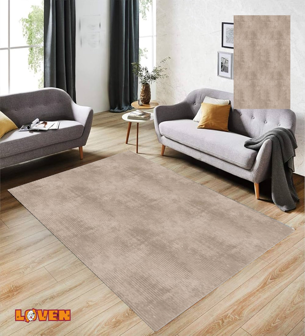 Løven Vaskbart Tæppe - 13 Beige