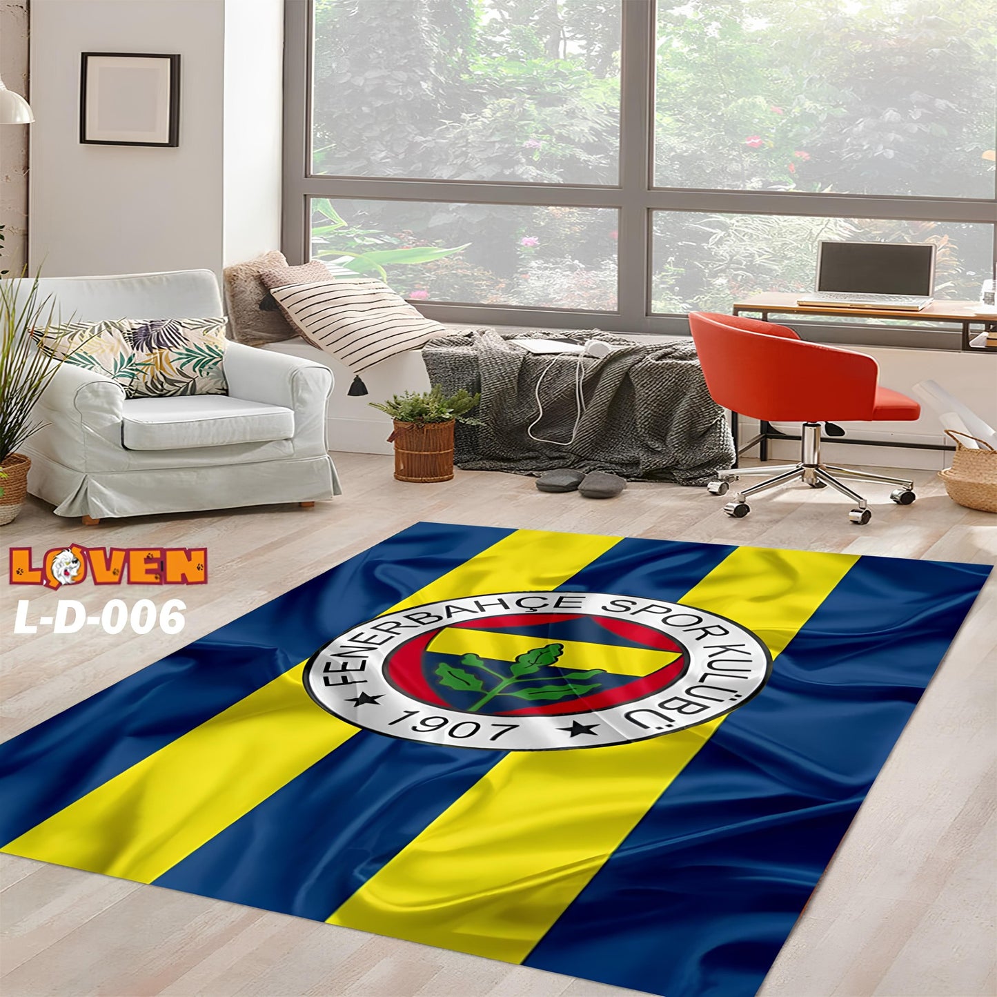 Løven Vaskbart Tæppe - Fenerbahce Taraftar