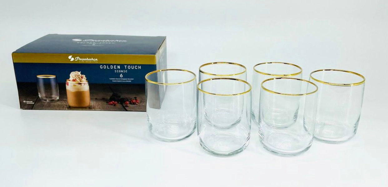 Drikkeglas 6 stk. - Pasabahce Golden Touch Iconic - Løven Home