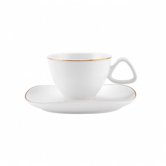 KARACA STREAMLINE MIDDLE ESPRESSO KAFFESÆT 12 DELE, 80 ML, HVID/GULD