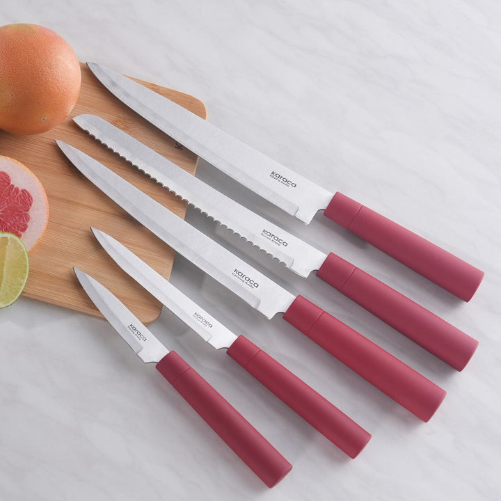 Karaca Viego 6-delt Knivsæt - Rød