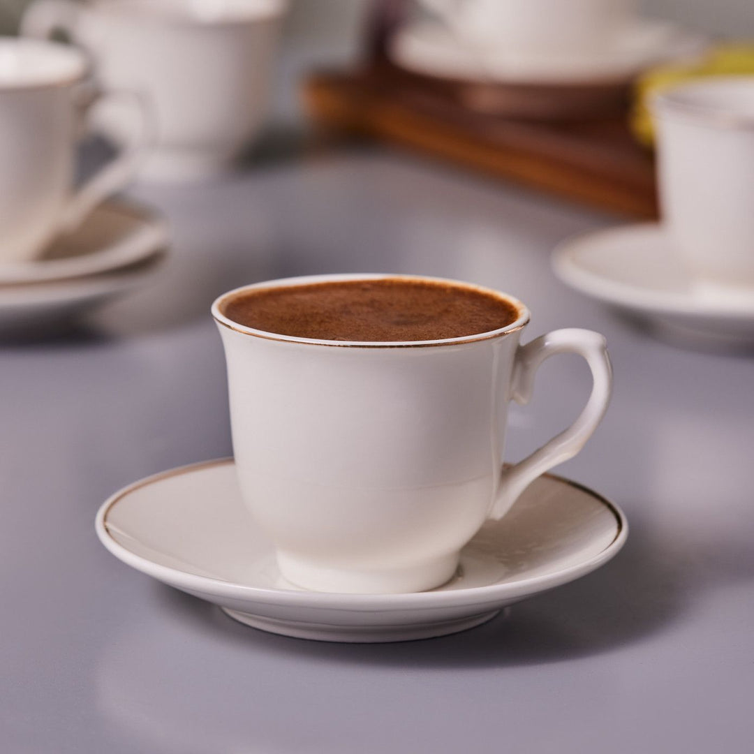 KARACA SERAF ESPRESSO KAFFESÆT 12 DELE, 90 ML, HVID/GULD