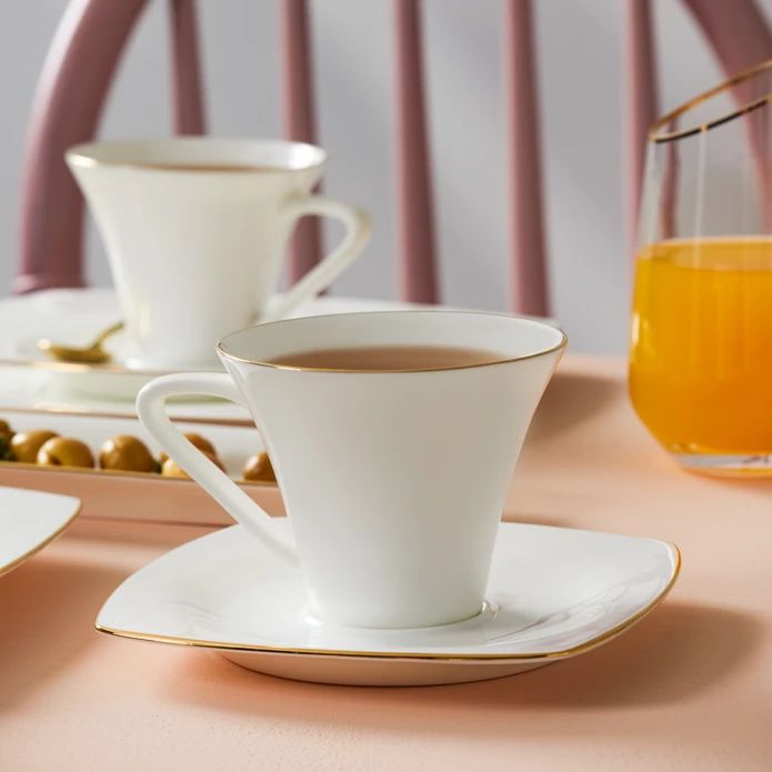 Karaca Fine Pearl Ragusa 26-delt Morgenmadssæt til 6 personer Guld