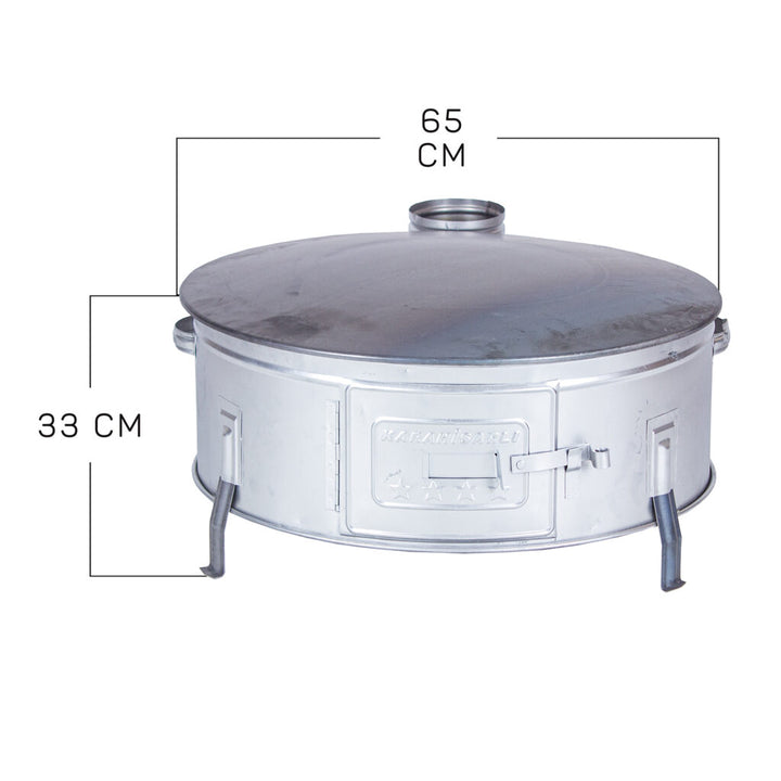 ÖZDILEK FLADBRØD- OG DEJOVN, 65 CM DIAMETER, MED BUNDLÅG