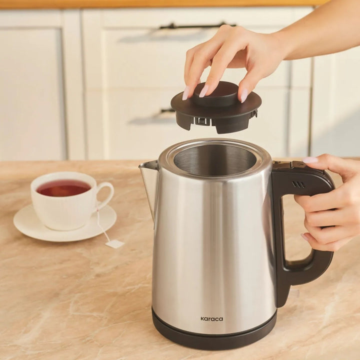 Karaca Tea Break 2 i 1 Elkedel & Tekoger, Rustfrit Stål – Inox Sort