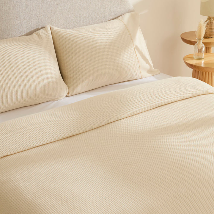 Karaca Home Elaris Gofret Dobbeltseng Overtræk – Ekru