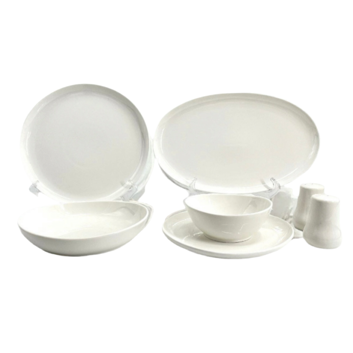 Hvid Porcelænssæt 6 Pers. 27 Dele - Almina Arte