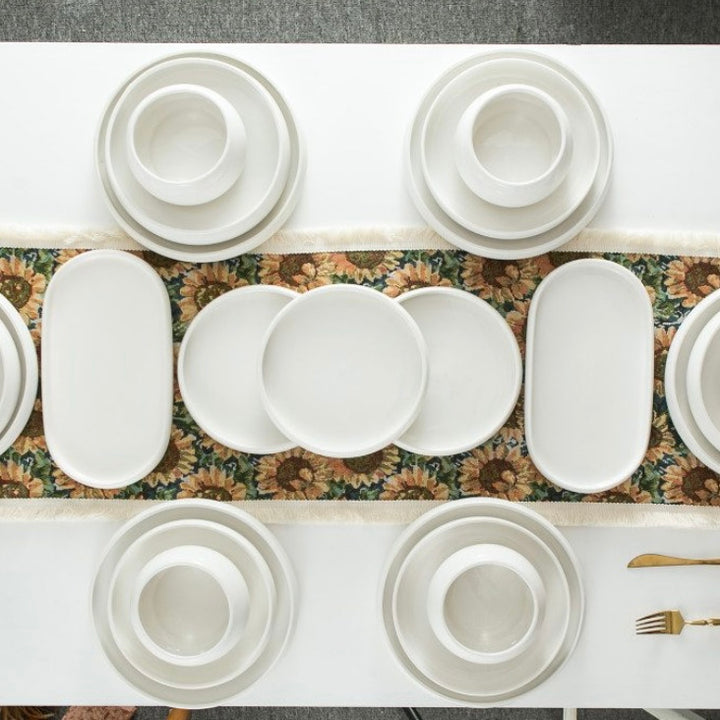 Akkaya Porcelænssæt 26 dele - 6 personer - Hvid - Weisse Rose Bone Bianco