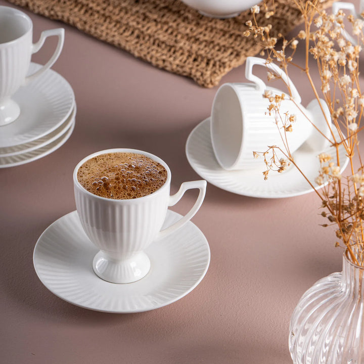 Emsan - Mahir Kaffekopsæt – 90 ml | 6 Personers | 12 Dele