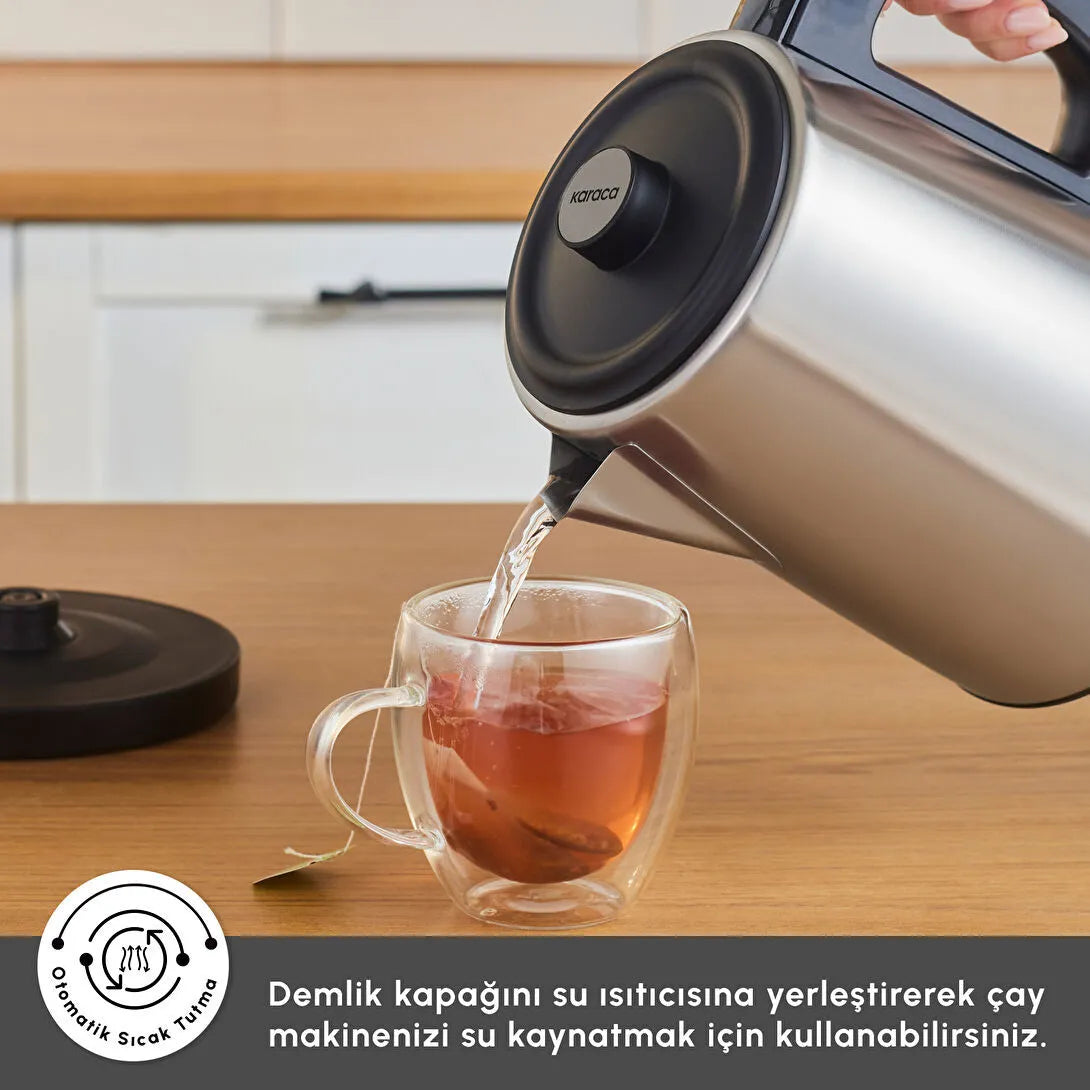 Karaca TeaBig XL 2-i-1 Tekedel & Elkedel i Rustfrit Stål – 35 Kopper