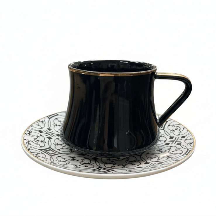 Schäfer Chalisa Kaffesæt 190 ML - SORT/HVID/ROSAGULD - 12 DELE - 6 PERSONER